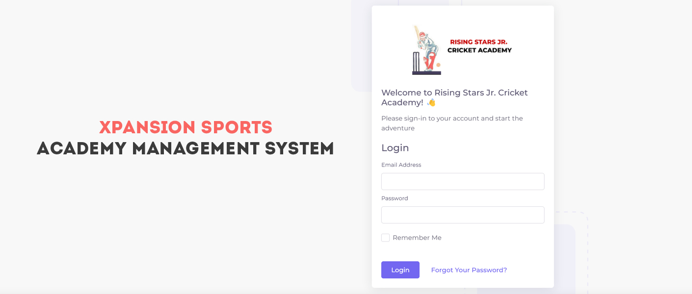 Xpansion sports academy management system